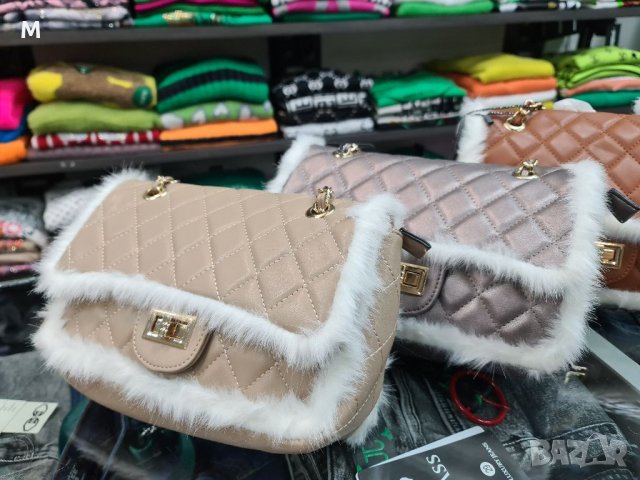 Нова колекция луксозна дамска чанта в цвят: зелен,кафяв,бежов,сив. С косъм, снимка 2 - Чанти - 39277384