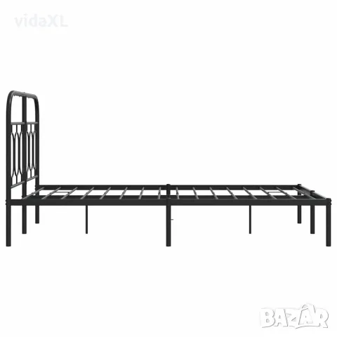 vidaXL Метална рамка за легло с горна табла, бяла, 120x200 см, снимка 5 - Спални и легла - 56147475