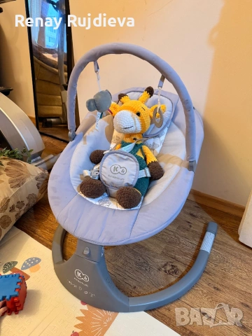 Електрически шезлонг/люлка KinderKraft, 2 в 1, LULI, Сива