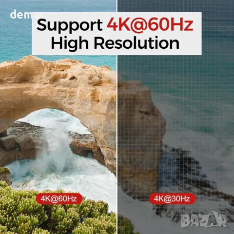 Unitek USB 3.0 HDMI KVM превключвател 1 монитор - 2 компютъра 4K@60Hz, 4 USB порта, снимка 6 - Кабели и адаптери - 48426065