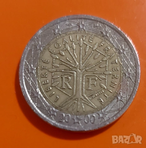 2 евро, 2000г., Франция, ”Дървото на живота” , снимка 4 - Нумизматика и бонистика - 53502359