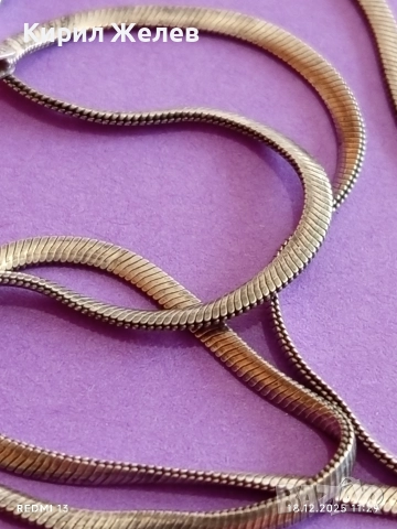 Сребърен синджир тип змийска плетка красив стилен дизайн Italy 48096, снимка 6 - Колиета, медальони, синджири - 52834917