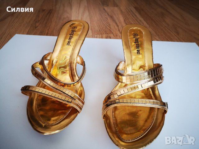 дамски обувки- чехли на ток, снимка 4 - Дамски елегантни обувки - 42280032