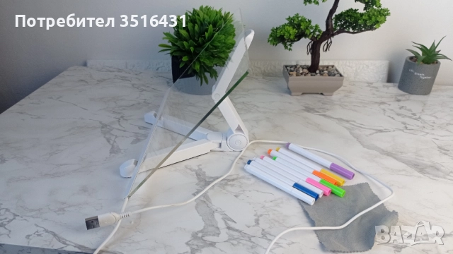 Светеща LED Дъска за Бележки и Рисуване Креативен Подарък Нощна Лампа, снимка 6 - Друга електроника - 51535236