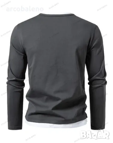 Фалшива двуслойнa мъжка тениска с V-образно деколте и шевове, 4цвята , снимка 12 - Тениски - 48458438