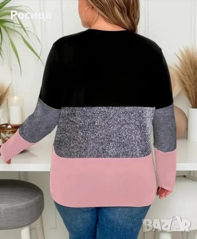 Дамска блуза с дълъг ръкав размер 1ХЛ има разтегливост нова., снимка 2 - Блузи с дълъг ръкав и пуловери - 52650418