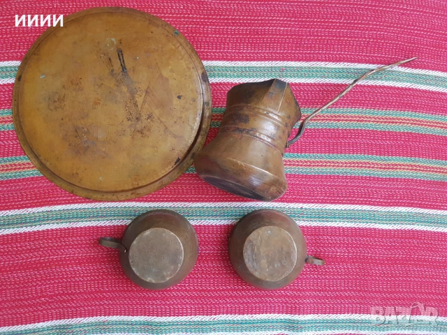 Поднос джезве и чаши, снимка 2 - Антикварни и старинни предмети - 53489620