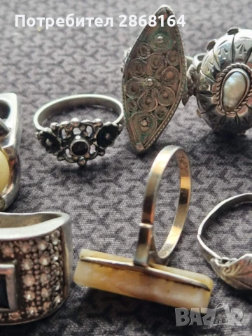 Много стари сребърни пръстени, снимка 3 - Антикварни и старинни предмети - 50613431