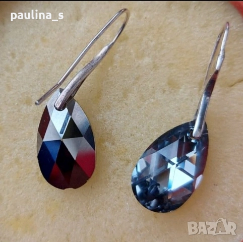 Два различни чифта / Сребърни обеци Сърце и Swarovski / проба 925 , снимка 12 - Обеци - 35703178