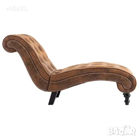vidaXL Кушетка, кафява, изкуствен велур, снимка 4 - Кушетки - 56146426