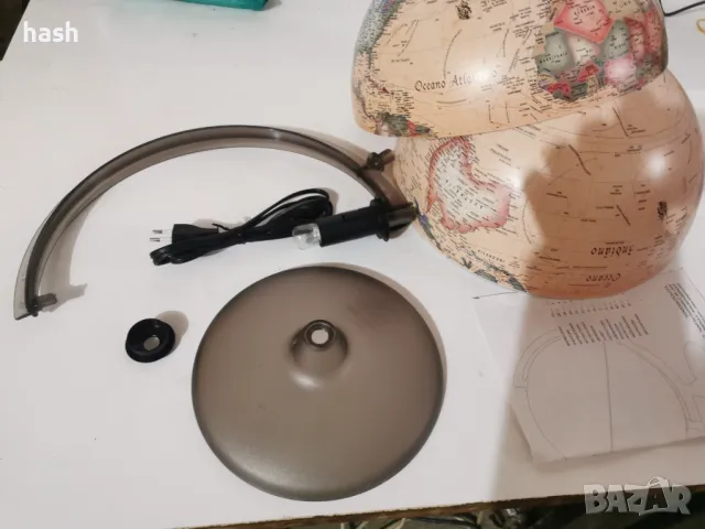 Tecnodidattica - глобус Atmosphere A2, светещ, въртящ се, античен, снимка 6 - Настолни лампи - 48434094