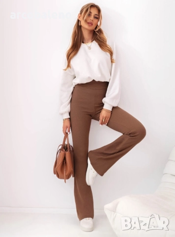 Дамски оребрени разкроени панталони Gloyd, 4цвята , снимка 7 - Панталони - 52110569