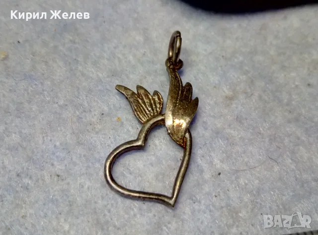 РОМАНТИЧЕН СЪРЦЕВИДЕН СРЕБЪРЕН МЕДАЛЬОН ЛАКИРАНО СРЕБРО 925 ФИНА РЪЧНА АРТ ИЗРАБОТКА 47511