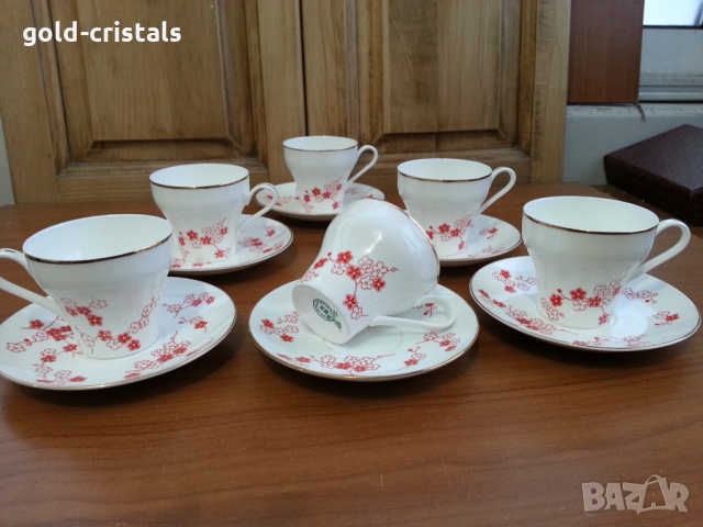 Стар български костен порцелан чаши за кафе чай, снимка 1 - Антикварни и старинни предмети - 36086128