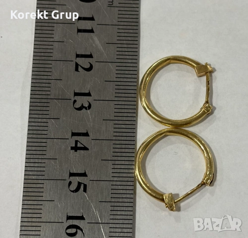 Златни обеци 1.36 грама 14к, снимка 3 - Обеци - 53038440