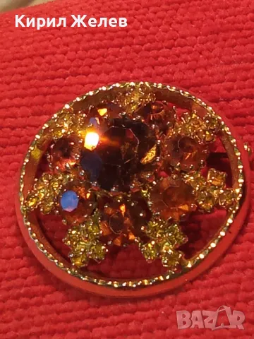 СТАРИННА РАЗКОШНА ФЛОРАЛНА СКЪПОЦЕННА ПОЗЛАТЕНА БРОШКА с ЮВЕЛИРНО ФАСЕТИРАН ЦИТРИН 45682, снимка 16 - Антикварни и старинни предмети - 46222035