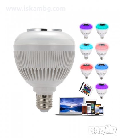 LED КРУШКА С BLUETOOTH И МУЗИКА - код 1407, снимка 3 - Лед осветление - 34014385