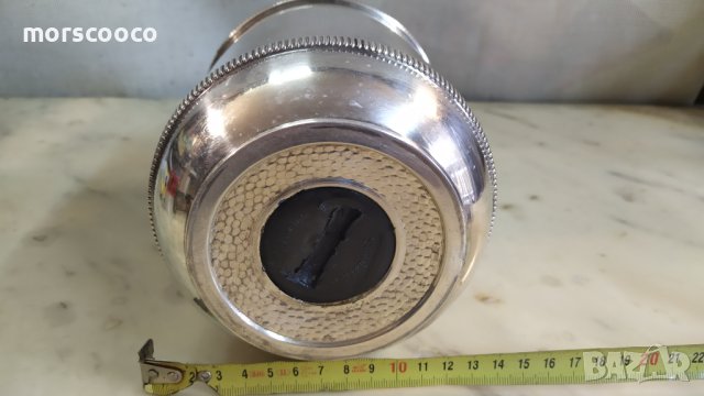 Стар италиански термос със сребърно покритие, снимка 4 - Антикварни и старинни предмети - 41398751