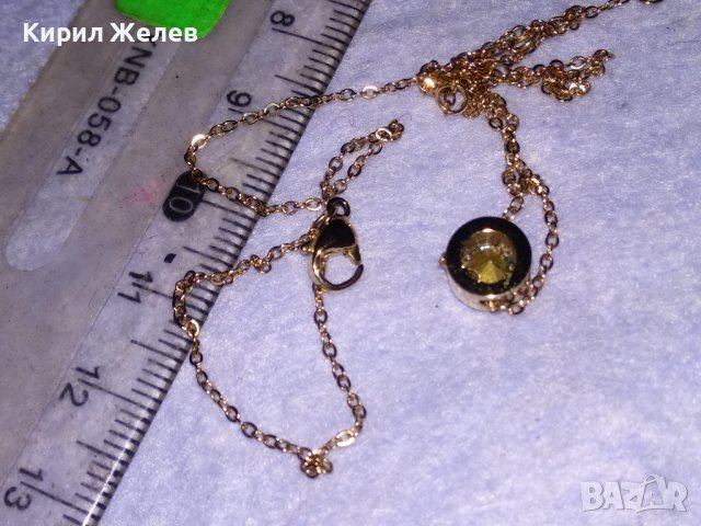 ИЗЯЩНО ПОЗЛАТЕНО КОЛИЕ със СКЪПОЦЕНЕН МЕДАЛЬОН ИСКРЯЩ ФАСЕТИРАН ХРИЗОЛИТ 38641, снимка 5 - Колиета, медальони, синджири - 41622896