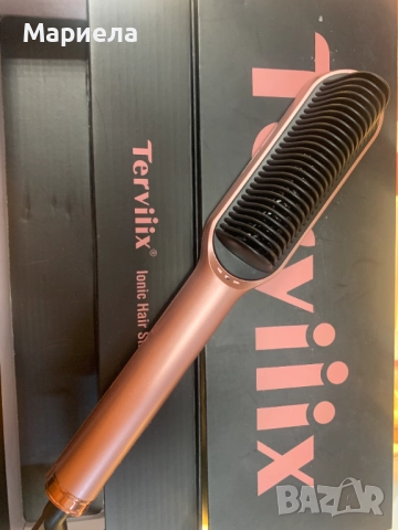 Четка за изправяне на коса Terviiix / 230°С / Розово злато