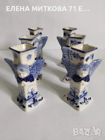 Малки порцеланови вазички на Делфт 4 модела общо 18 бр, снимка 3 - Вази - 55843818