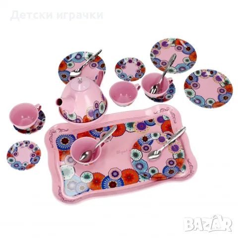 Детски сервиз за чай комплект метален , снимка 2 - Образователни игри - 48952140