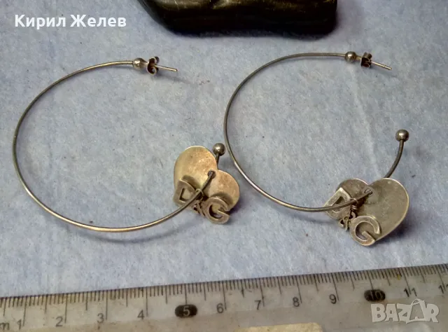 D&G Стилни СРЕБЪРНИ ОБЕЦИ със СЪРЧИЦА СРЕБРО 925 БУТИКОВ АРТ МОДЕЛ ДОЛЧЕ и ГАБАНА 49616