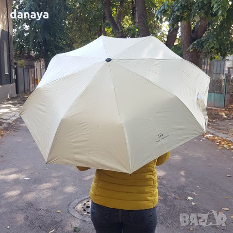 2438 Сгъваем автоматичен чадър с UV защита, едноцветен, двоен автомат, снимка 3 - Други - 34228989