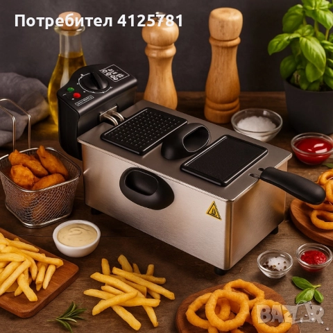 Фритюрник Royalty Line 3L, 2000W, нов, снимка 4 - Фритюрници - 51962218