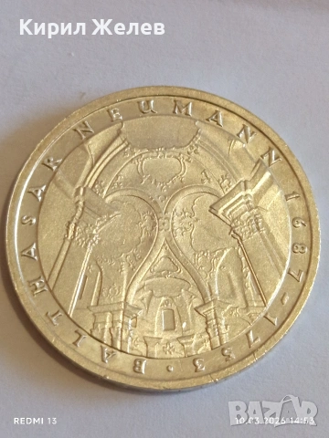 Сребърна монета 5 марки 1978г. ФРГ тема 225г. От смъртта на архитект Балтазар Нойман 51249, снимка 6 - Нумизматика и бонистика - 53782242