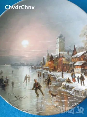 5бр Furstenberg Бавария/немска колекционерска декоративна порцеланова чиния-картина/пейзажи, снимка 2 - Картини - 48118474