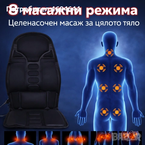 Масажна седалка с подгряване – комфорт и облекчение за тяло, което е уморено от седене, снимка 4 - Масажори - 53159306