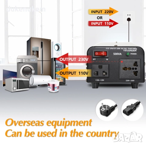 500W 220V към 110V Тороидален Трансформатор/Преобразувател на напрежение, снимка 2 - Друга електроника - 52046970