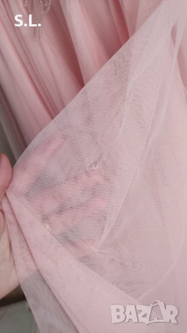 Розова рокля с тюл, снимка 4 - Рокли - 50607113