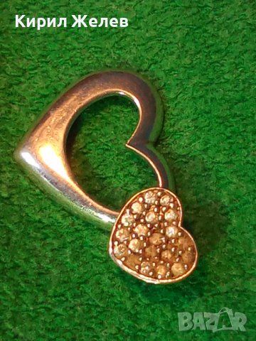 ПРЕКРАСЕН СЪРЦЕВИДЕН ДВОЕН РАЗДВИЖЕН СРЕБЪРЕН АРТ МЕДАЛЬОН СРЕБРО 925 с БЯЛА ПОЗЛАТА и ЦИРКОНИ 38508, снимка 15 - Колиета, медальони, синджири - 41454748