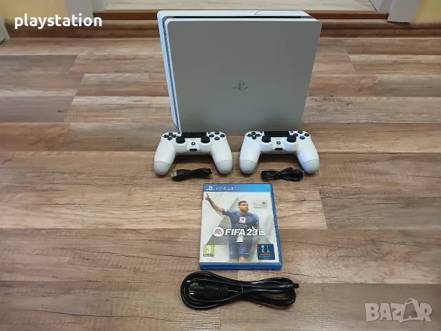 Перфектен PlayStation 4 Slim (500GB) - Glacier White (Като нов!), снимка 3 - PlayStation конзоли - 56117990