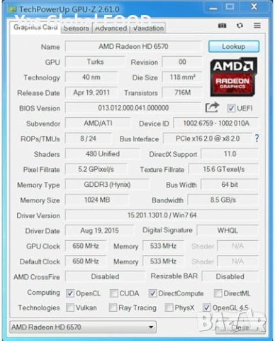 QTHREE Radeon HD 6570 1GB DDR3 2xHDMI, снимка 7 - Видеокарти - 53442085