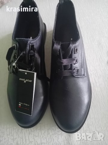 Продава дамски черни обувки от естествена кожа, снимка 1 - Дамски ежедневни обувки - 44473876