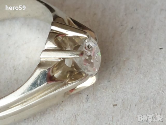 Златен 18к пръстен с Брилянт 0.65 карата/бяло злато диамант/, снимка 7 - Пръстени - 42481155