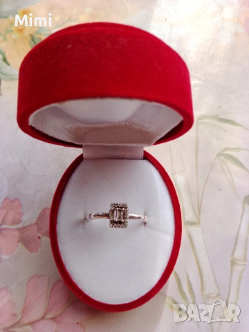 Сребърен пръстен с камъни,размер 66 , снимка 4 - Пръстени - 52129334