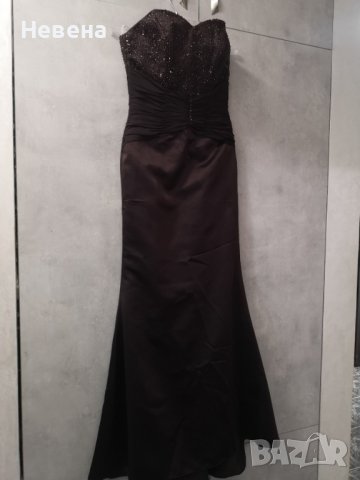 Официална Рокля кафява, дълга тип русалка, размер М, снимка 7 - Рокли - 42471716