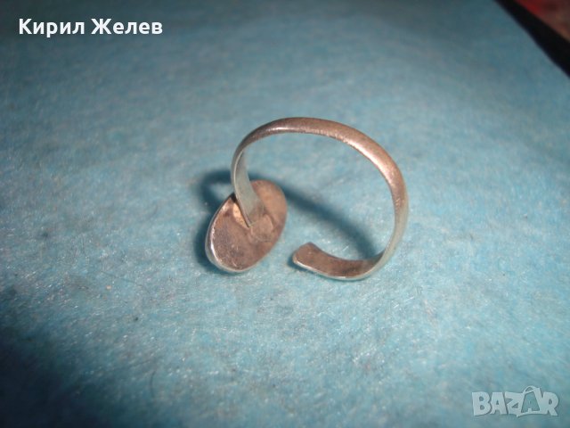 СТАР СРЕБЪРЕН СКЪПОЦЕНЕН АРТ ДЕКО ПРЪСТЕН СРЕБРО 925 с ШЛИФОВАН БЯЛ ИВИЧЕСТ АХАТ МАЙСТОРСКИ 25818, снимка 5 - Антикварни и старинни предмети - 35828759