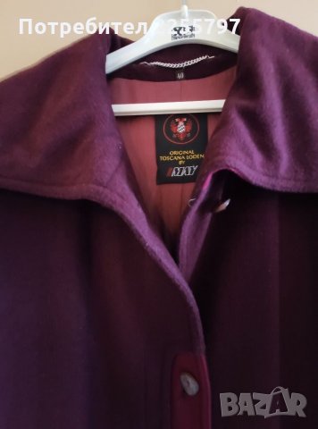 Дълго палто от кашмир в бордо на италианската фирма TOSKANA LODEN MAY, снимка 2 - Палта, манта - 34601660