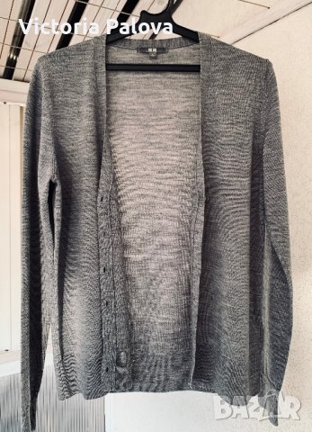 UNI QLO нежна жилетка меринос, снимка 2 - Блузи с дълъг ръкав и пуловери - 39955333