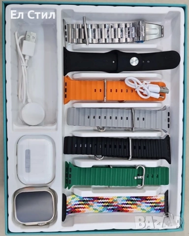 Смарт часовник P9 със слушалки и 7 различни каишки, снимка 3 - Мъжки - 53310487