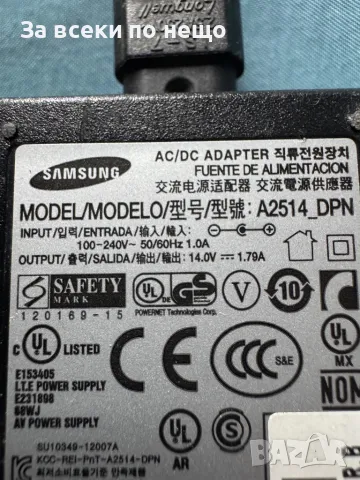 Оригинално зарядно Led lcd монитор Samsung 14V 1.79A 25W , зарядно Samsung, снимка 3 - Части и Платки - 48527961
