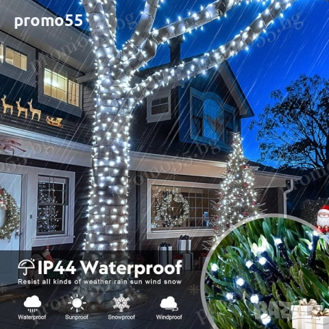 Коледна Светлинна Верига 50м с 250 Диода в Три Цвята Коледна Декорация, снимка 7 - Декорация за дома - 52324240