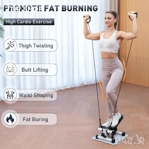 Степер CITYSPORTS за упражнения у дома, мини със съпротивителни ленти, снимка 4 - Фитнес уреди - 49340634