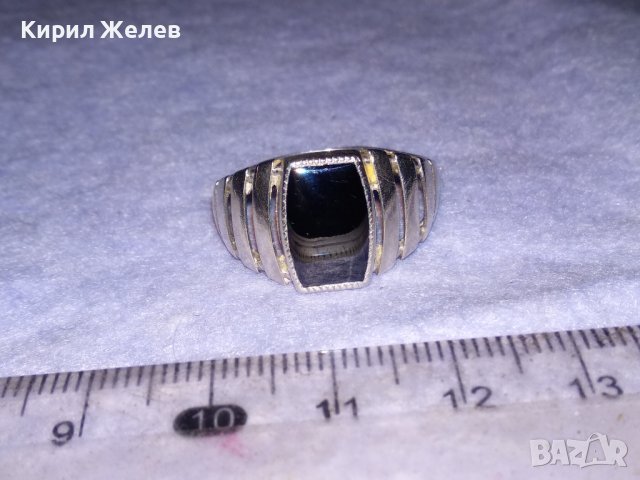 Стар СССР СКЪПОЦЕНЕН с ЧЕРЕН ОНИКС АЖУРЕН СРЕБЪРЕН ПРЪСТЕН с ПЕЧАТ за СРЕБРО 925 и Щемпел УВЮА 38735, снимка 8 - Антикварни и старинни предмети - 41741224