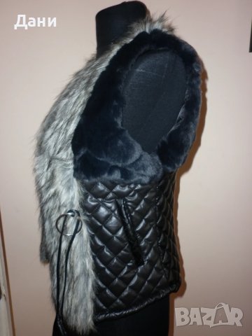 Пухкав елек Amonc -еко кожа, снимка 2 - Елеци - 50686694